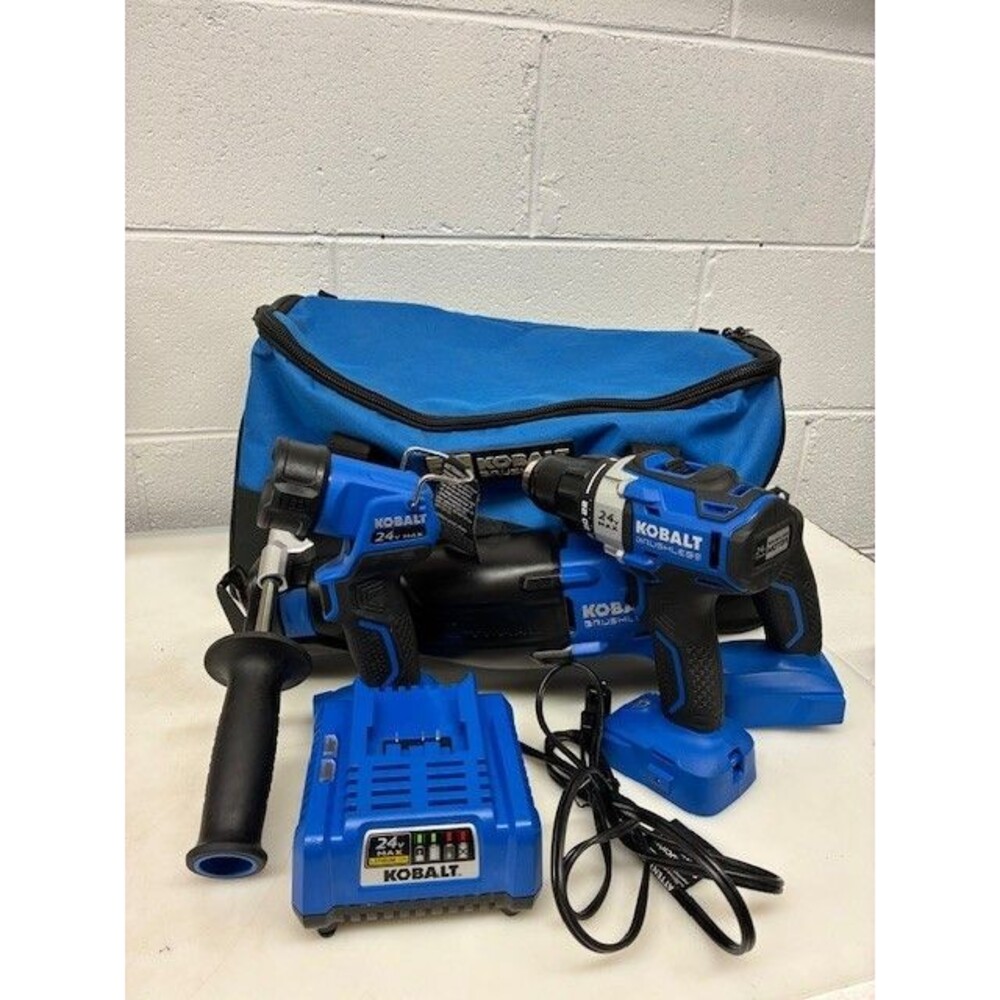 Kobalt 24v Cordless Drill /LED Work-Light, Recip. Saw, Charger, & Bag!